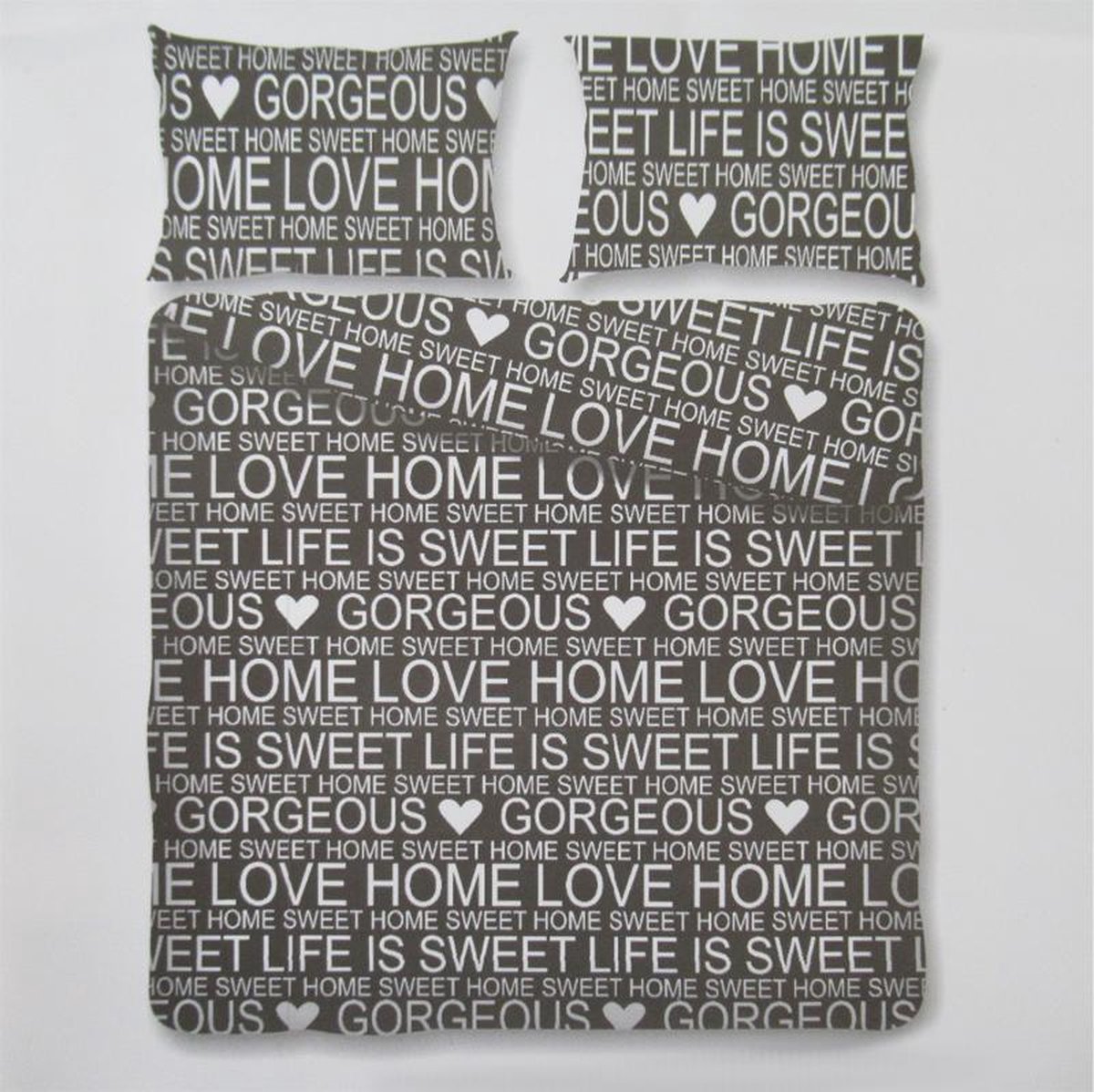 Day Dream Sweet Tekst Dekbedovertrek - Litsjumeaux - 240x200/220 cm - Grijs