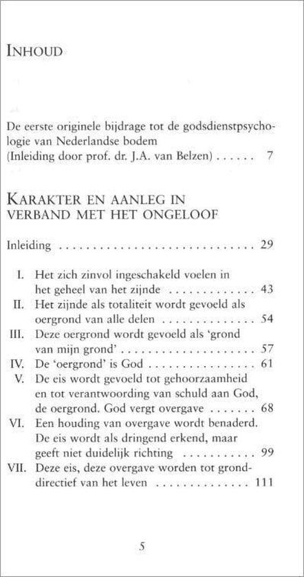 Karakter En Aanleg In Verband Ongeloof