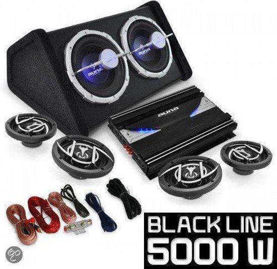 Additief nul Vereniging Car HiFi set "Black 520" Subwoofer, luidsprekers en versterker 5000 watt |  bol.com