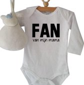 Rompertje Fan van mijn mama | Lange mouw | wit | maat  62/68 cadeau zwangerschap aankondiging mama’s liefste knuffel worden voor verjaardag of Moederdag ( I love allerliefste knap