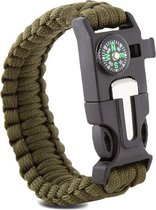 Survival paracord armband met vuurstarter, kompas en fluitje - 5 in 1