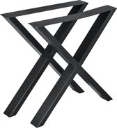 Stalen X tafelpoten set van 2 meubelpoot 69x72 cm zwart