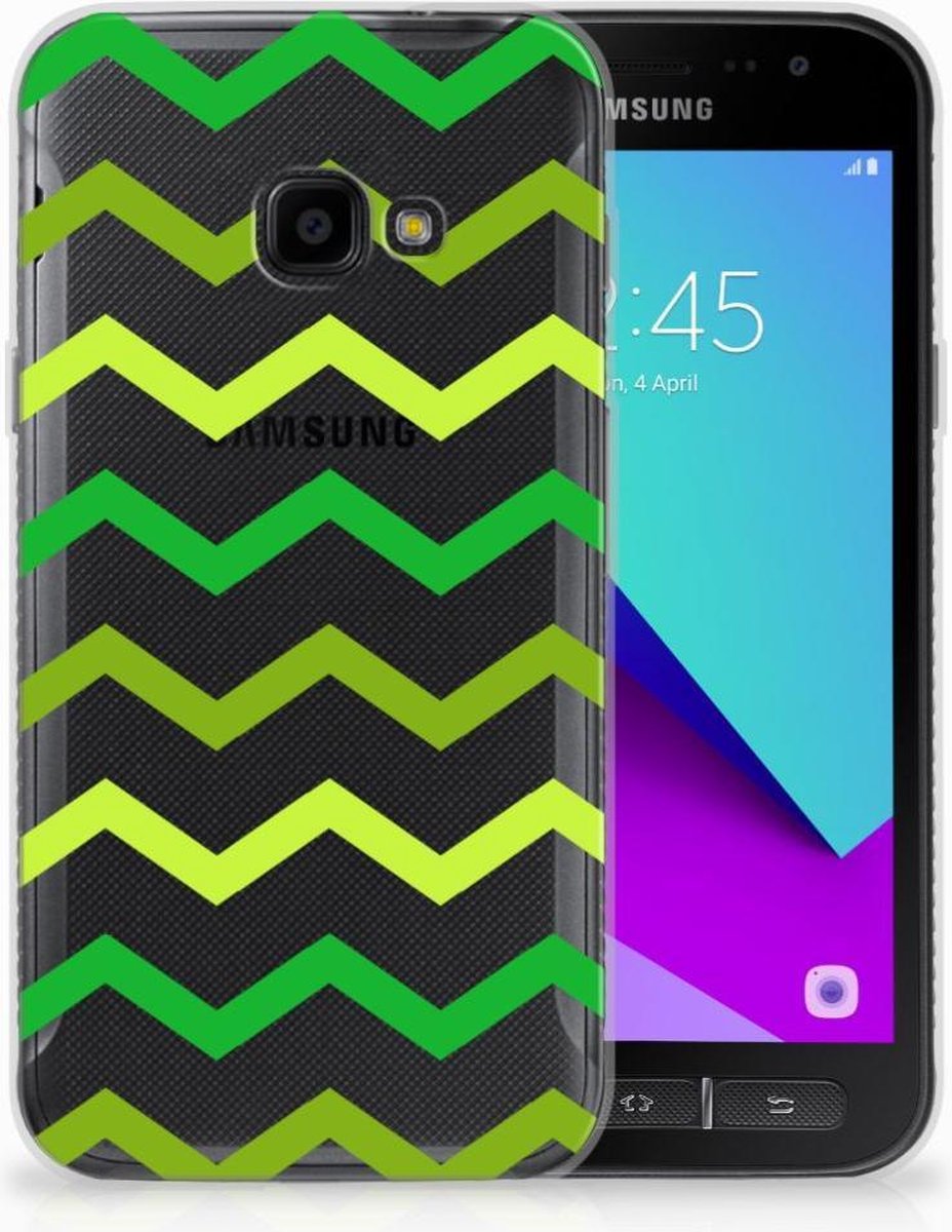 Back Cover voor Samsung Galaxy Xcover 4 | Xcover 4s TPU bumper Zigzag Groen