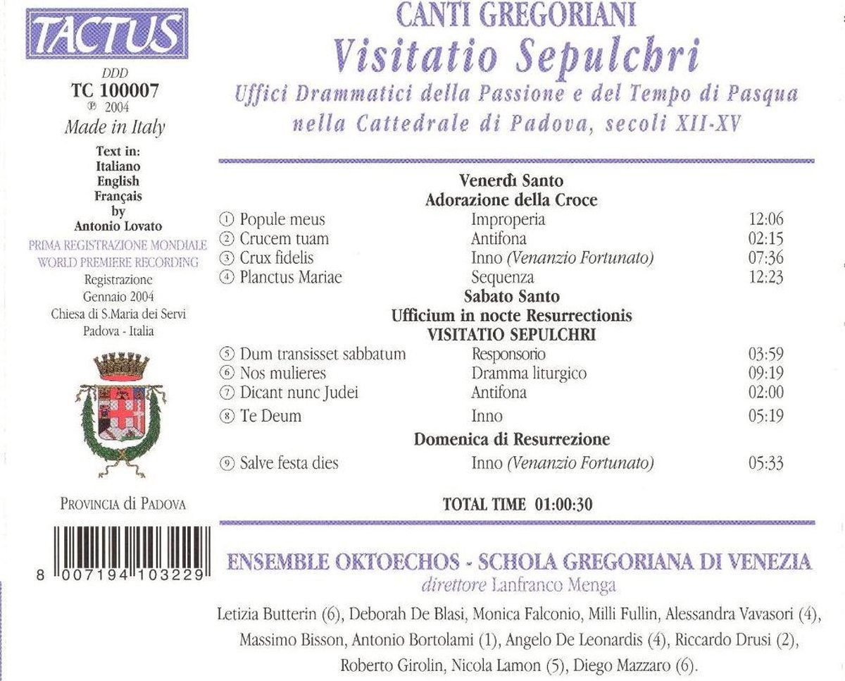 Visitatio Sepulchri, Ensemble Oktoechos | CD (album) | Muziek | bol.com