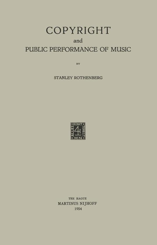 Law and Criminology (R0) - Copyright and Public Performance  ... - cover