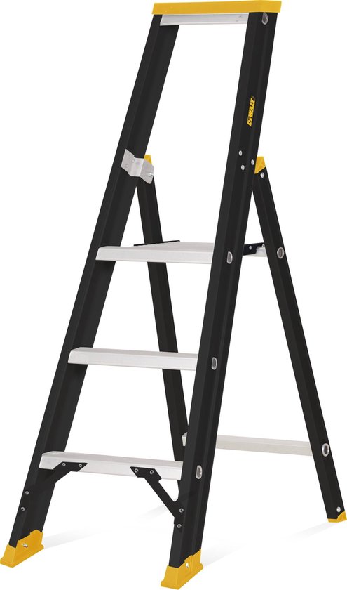 galblaas Woestijn Op te slaan DeWALT Single Step Ladder 3 steps, black/yellow | bol.com