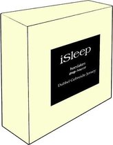 iSleep Dubbel Jersey Hoeslaken - Eenpersoons - 90/100x220 cm - Creme