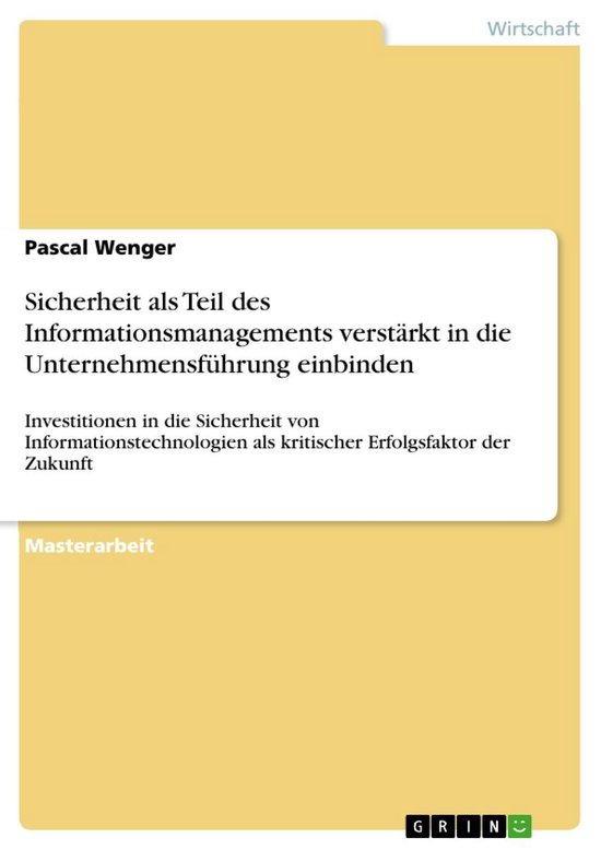 Sicherheit als Teil des Informationsmanagements verstärkt i ... - cover