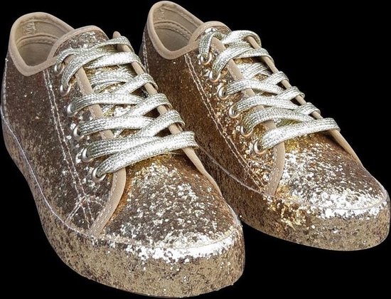 Gouden glitter disco sneakers/schoenen voor dames 42 | bol.com