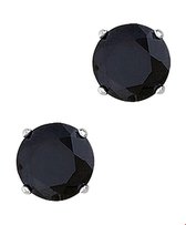 TFT Oorknoppen Zirkonia Zilver Gerhodineerd Glanzend 4mm zwart