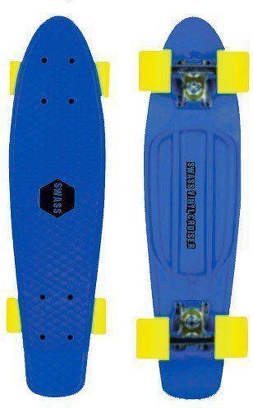 SWASS Cruiser Skateboard - Blauw/Geel | bol.com