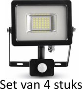 Slimline LED Bouwlamp 20W - Warm wit | Met PIR sensor (set van 4 stuks)