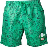 Nintendo - Mario Swimshort Green With Allover Print And Small Mushroom Head - S