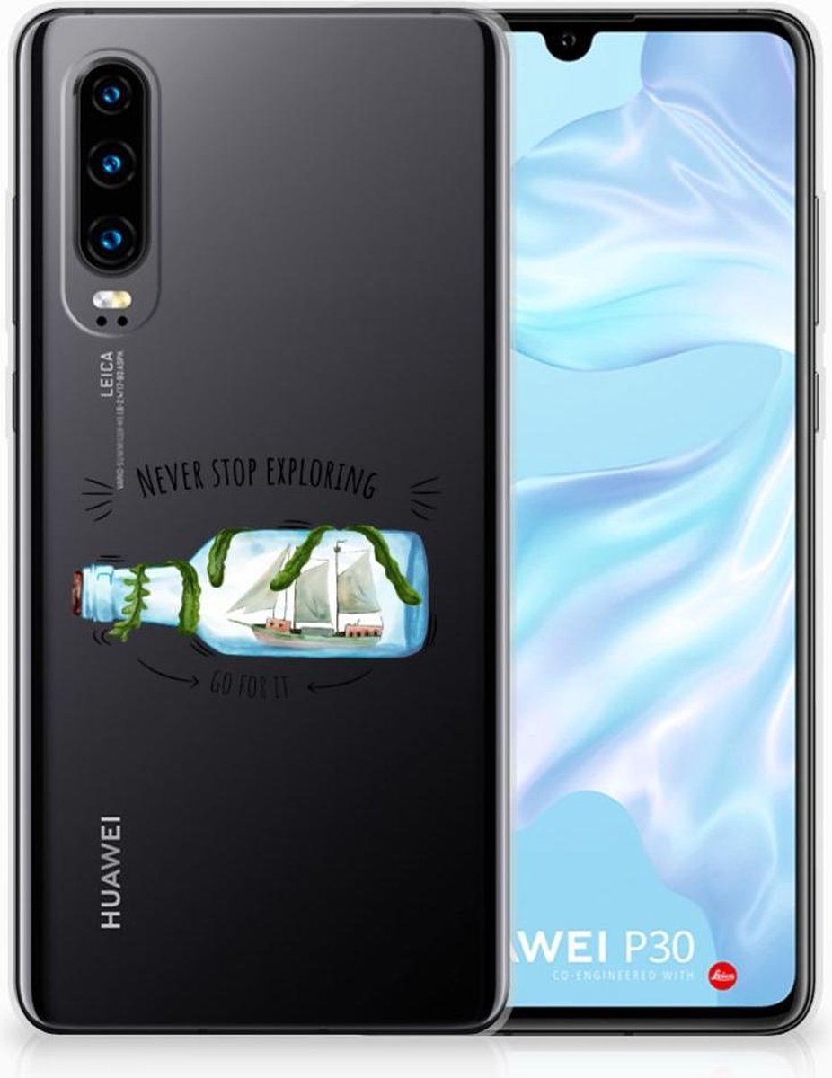 Huawei P30 Telefoonhoesje met Naam Boho Bottle