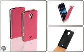 LELYCASE Premium Flip Case Lederen Cover Bescherm  Hoesje Sony Xperia T Pink