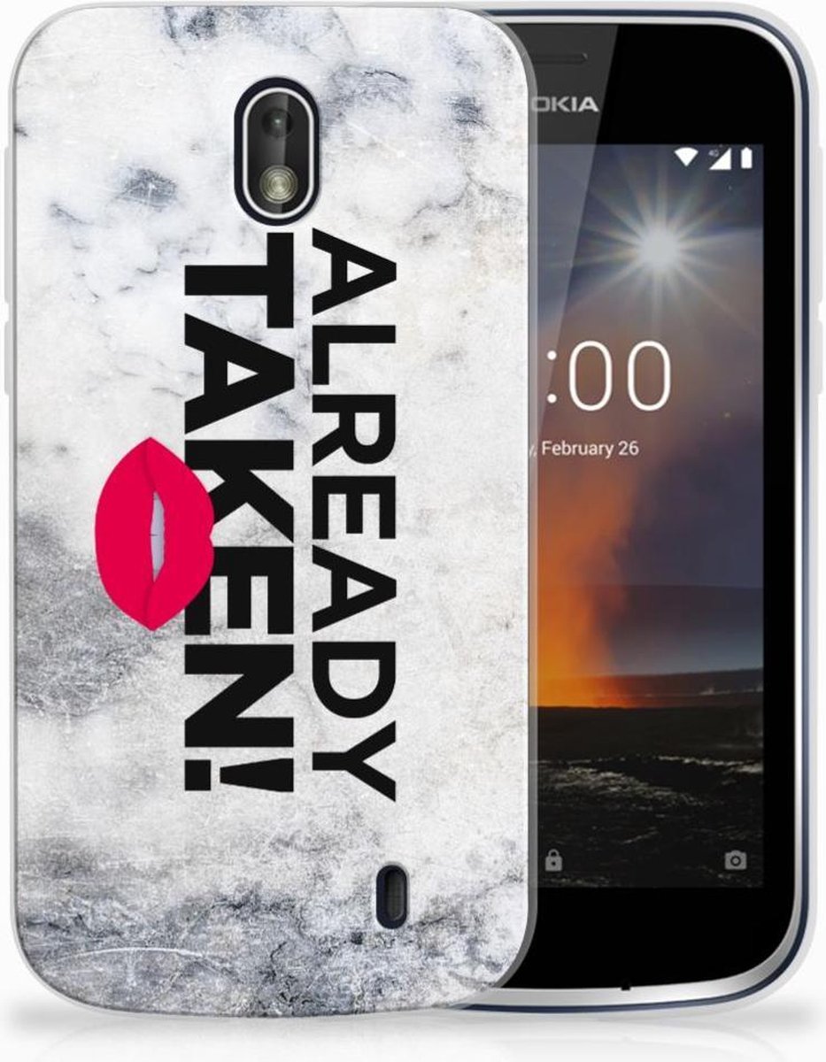 Nokia 1 Siliconen hoesje met naam Already Taken White
