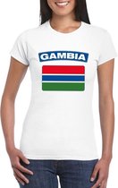 T-shirt met Gambiaanse vlag wit dames XL