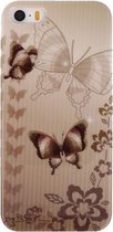 Bruin Vlinder Hard case cover hoesje voor Apple iPhone 5/5s/SE