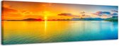 Zonsondergang - Canvas Schilderij Panorama 118 x 36 cm