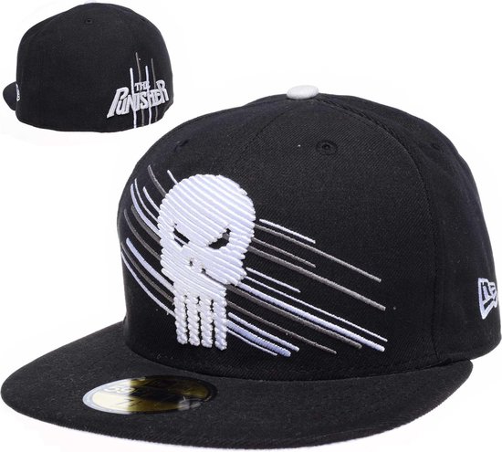 New Era The Punisher 59Fifty Cotton Hat Black Fitted Cap, 41% OFF