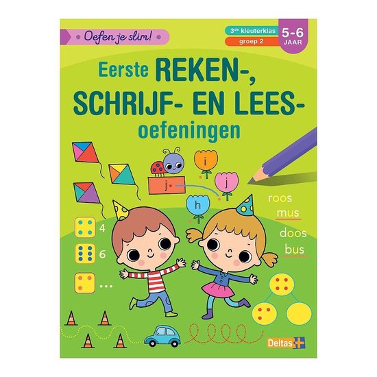 Afbeelding van het spel Deltas Oefen je slim! Eerste reken-, schrijf-, en leesoefeningen (5-6 j.)