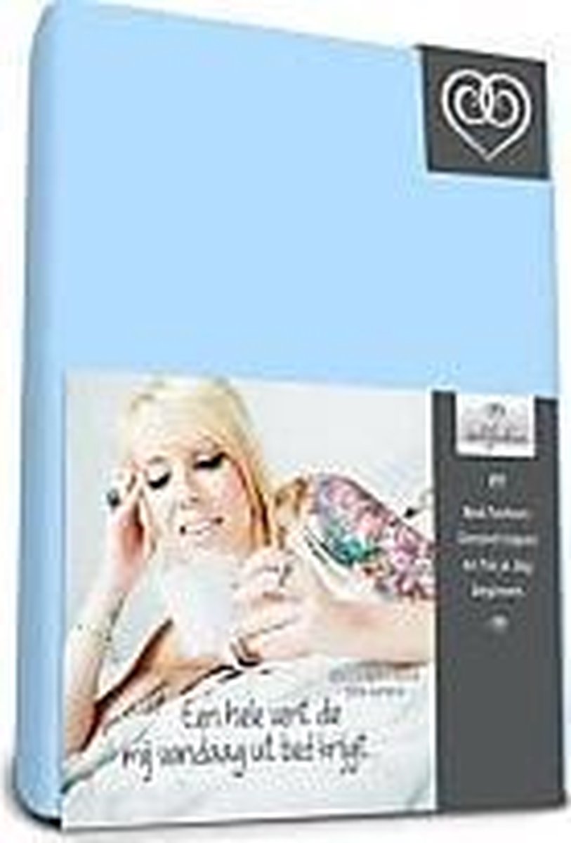 Bed-Fashion jersey hoeslaken Bleu - 200 x 210 cm - Bleu