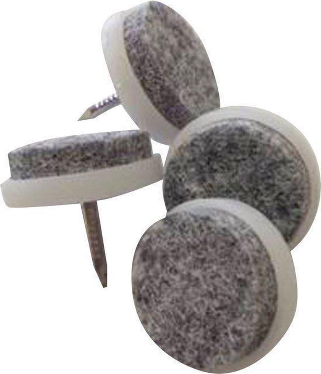 Qlinq Viltglijder met Nagel - Bruin - 24 mm - 8 Stuks