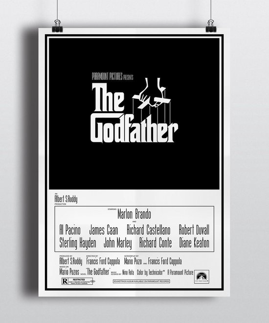 Poster film The Godfather 1972 - Filmposter extra dik 200 gram papier