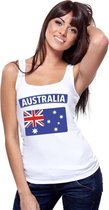 Singlet shirt/ tanktop Australische vlag wit dames L