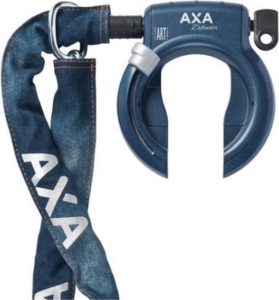 AXA Defender Vintage Ringslot + insteekketting RLC140 - ART2 - 140 cm - Jeans  Blauw | bol.com