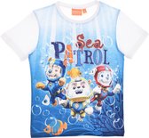 Nickelodeon Paw Patrol - T-shirt - Chase, Rubble & Marshall - Model “Blub, Blub, On Sea Patrol” - Wit - 98 cm - 3 jaar - 100% Katoen