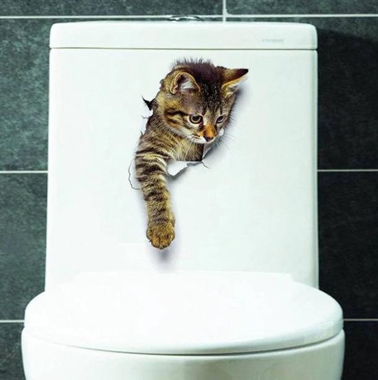 Sticker - autocollant de chat - autocollant de toilette - Chat - Chat -  autocollant... | bol.com