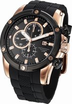 VENDOUXThe Big Boy Rose Gold/Black LR33047-01 - Horloge - Heren - Rosékleurig - Ø 46mm