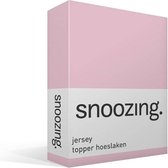 Snoozing Jersey - Topper Hoeslaken - 100% coton tricoté - 200x210 / 220 cm - Rose