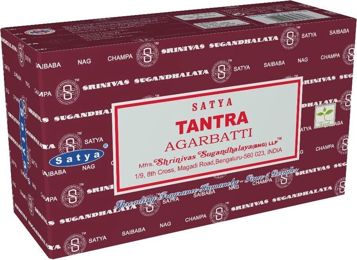 Satya tantra wierook - wierook stokjes - 1 box van 12 doosjes van 15 gram.