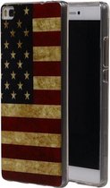 Amerikaanse Vlag TPU Cover Case voor Huawei P8 Hoesje