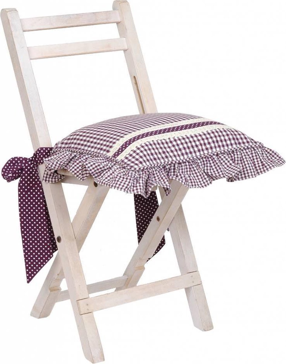 Katoenen Sierkussenhoes Geblokt - aubergine - 40 x 40 cm