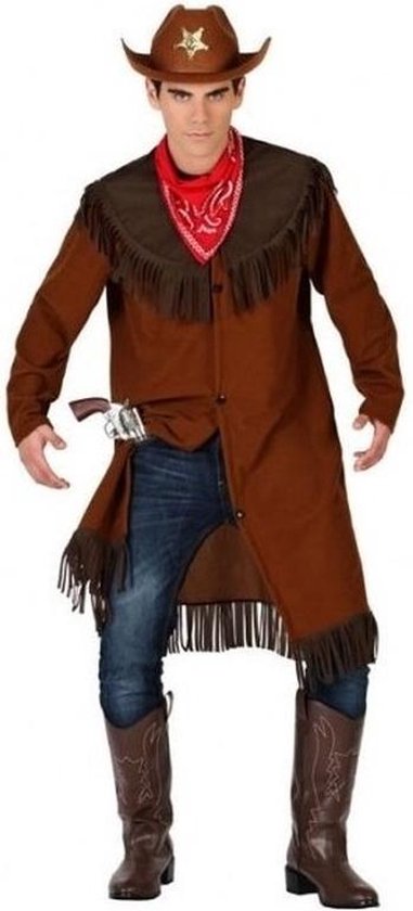 Cowboy jas bruin (incl. sjaal)