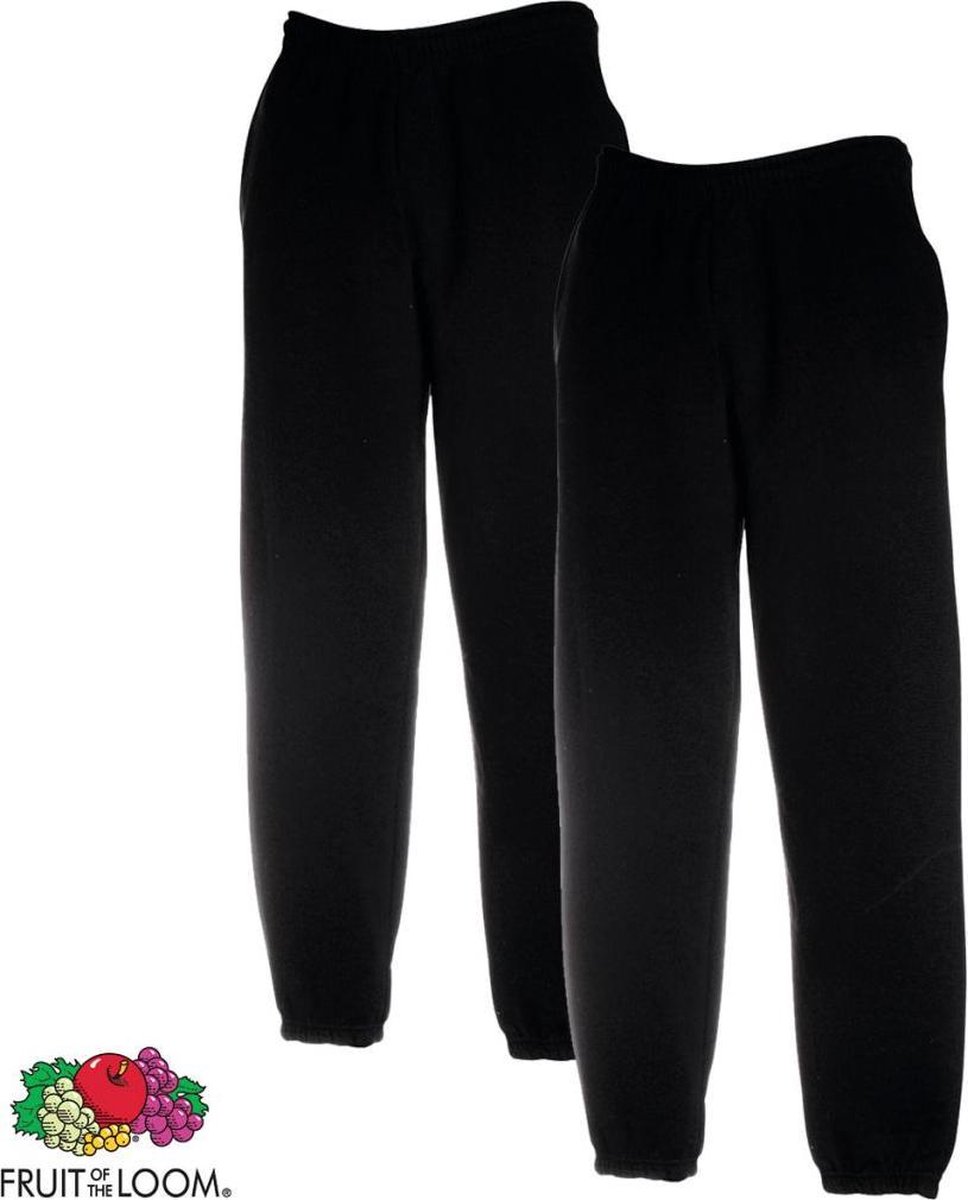 Fruit of the Loom 2 sweatpants maat M elastieken boord (zwart)