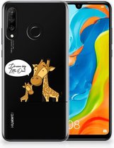 Huawei P30 Lite Uniek TPU Hoesje Giraffe