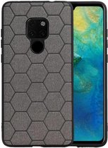 Hexagon Hard Case - Telefoonhoesje - Backcover Hoesje - achterkant hoesje - Geschikt voor Huawei Mate 20 - Grijs