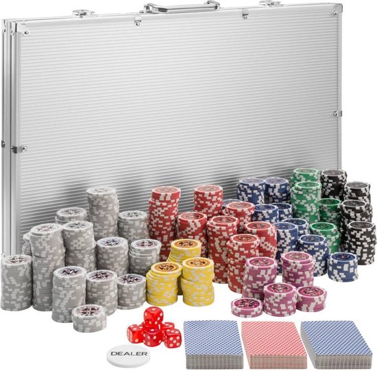 Afbeelding van het spel tectake - pokerset 1000 delig inclusief koffer en kaartspel - 402561