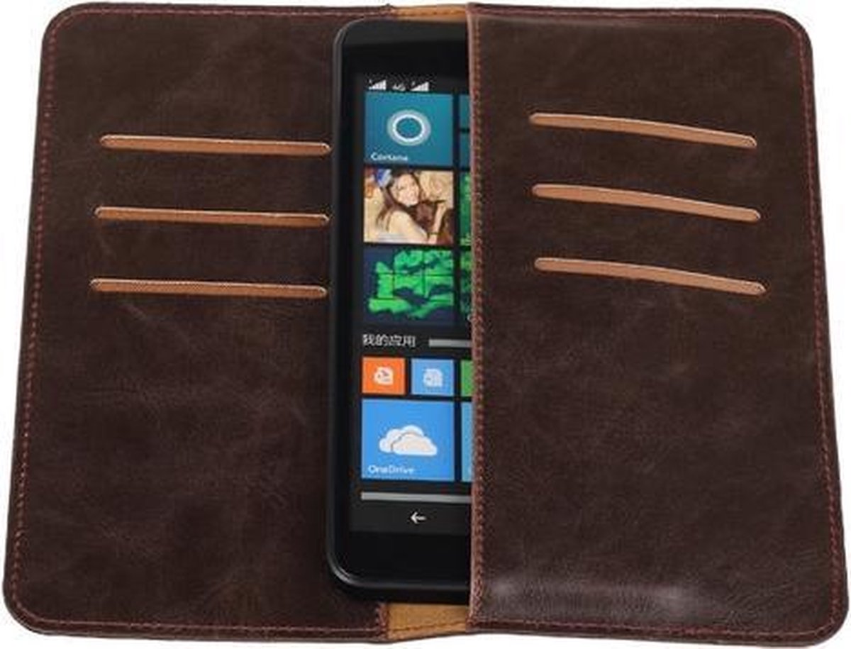 Mocca Pull-up Large Pu portemonnee wallet voor Sony Xperia Z3