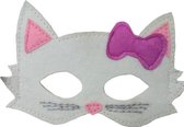 Mamamemo Vilten Masker Kat 15 X 13 Cm Wit Per Stuk