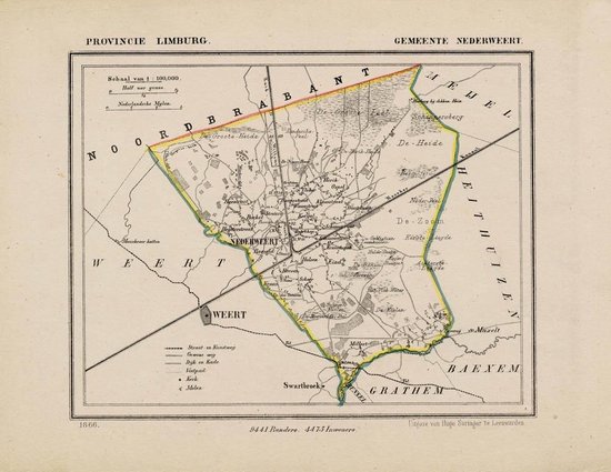 Bol Com Historische Kaart Plattegrond Van Gemeente Nederweert In Limburg Uit 1867 Door Kuyper