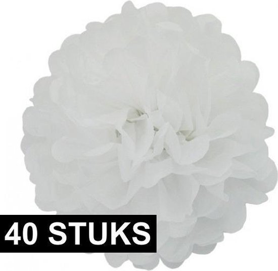 40x decoratie bloemen pompoms 35 cm - huwelijk versieringen | bol.com