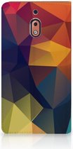 Nokia 2.1 2018 Standcase Hoesje Design Polygon Color