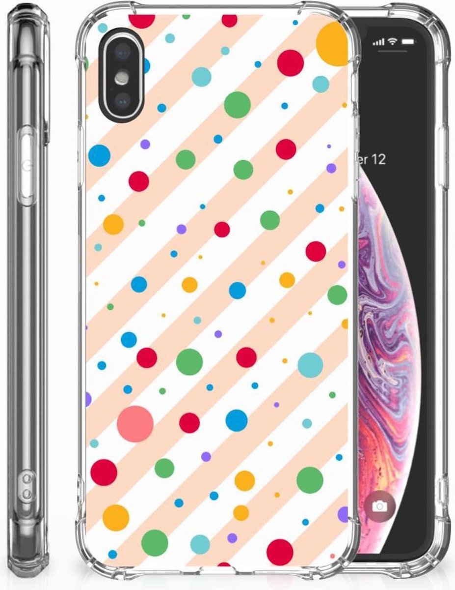 Apple iPhone Xs Max Doorzichtige Silicone Hoesje Dots