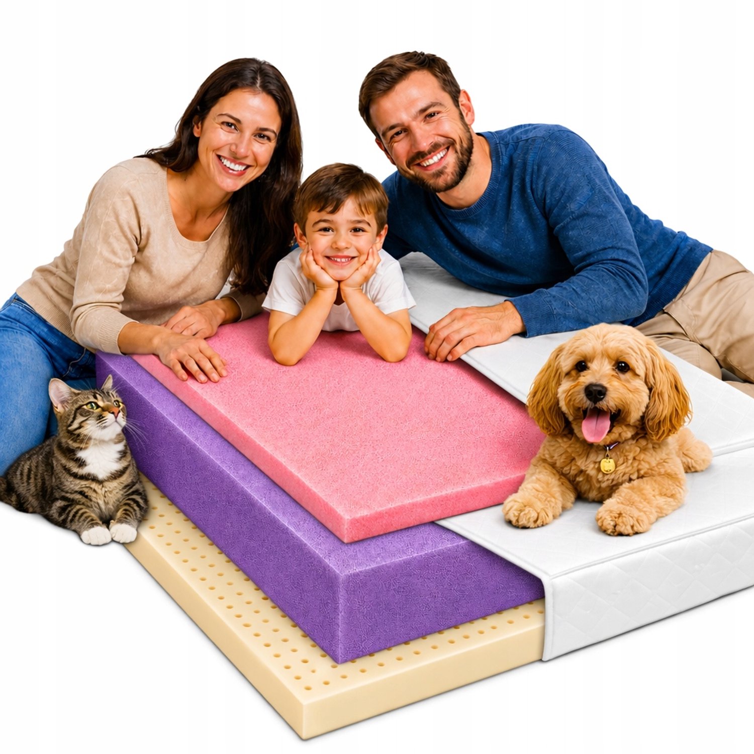 MATERACE Z GÓR Matras 120x180cm: Latex HR Schuim 17cm, Hard/Zacht
