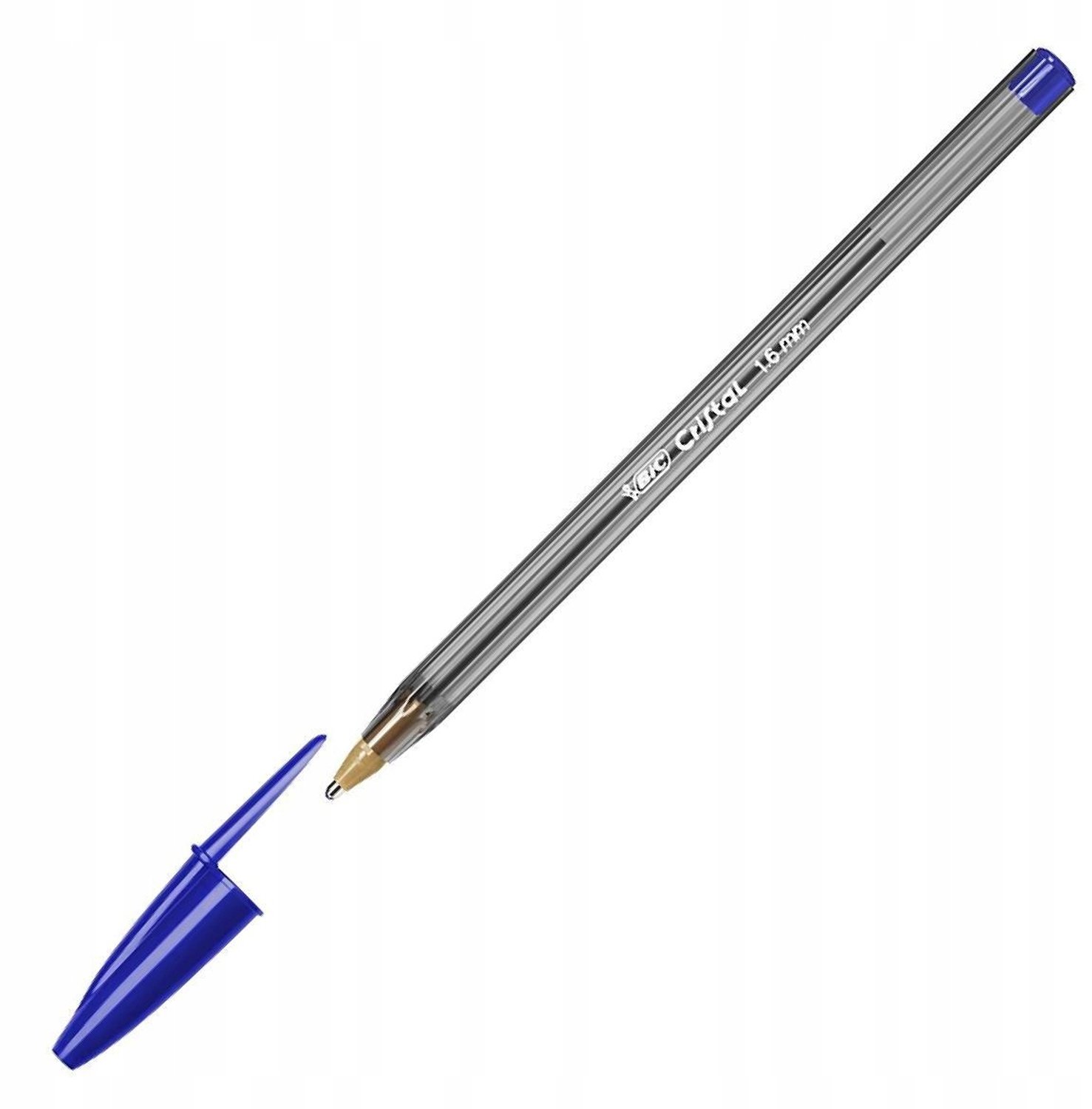 BIC Cristal Large Blauwe Ballpointpennen, 1.6mm, Doos van 50 stuks